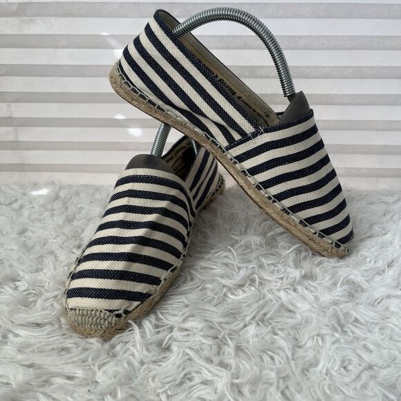 Soludos Striped Canvas Spadrilles Flat Shoes nautical canvas size EU 39/US 9 - Picture 1 of 8